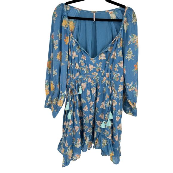 Free People Camella Mini Dress Blue Size Large Summer Dress - Picture 3 of 10